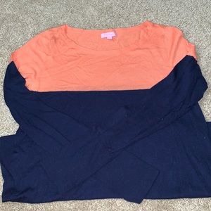 Salmon and navy Lilly Pulitzer sweater